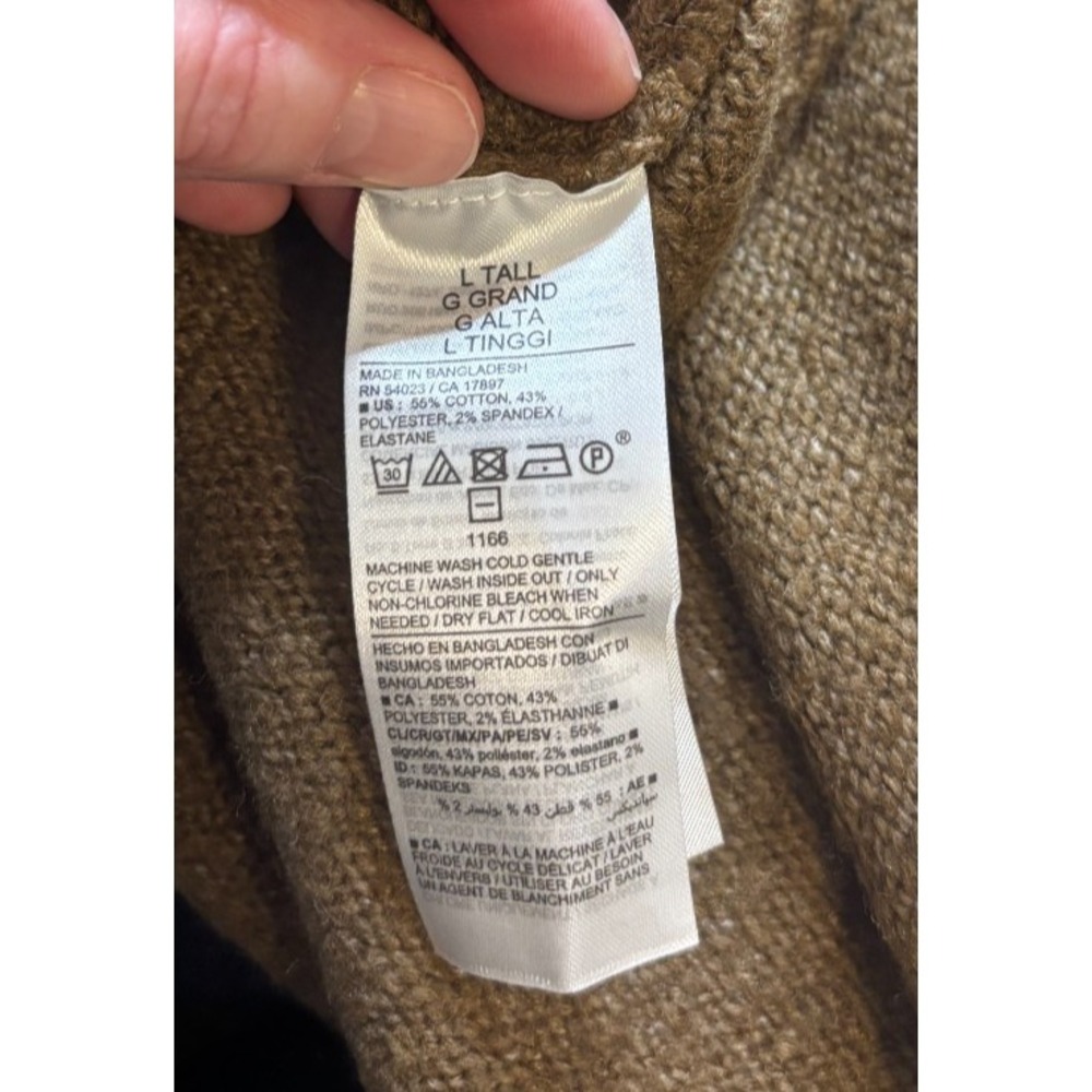 Old Navy Men's Pullover Hooded Sweater Knit Brown Tan Size Large Tall New - Picture 4 of 4